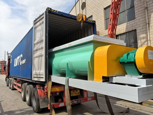 18000L miscelatore a doppio albero continuo ad alta velocità Paddle fertilizzante organico Miscelatore orizzontale