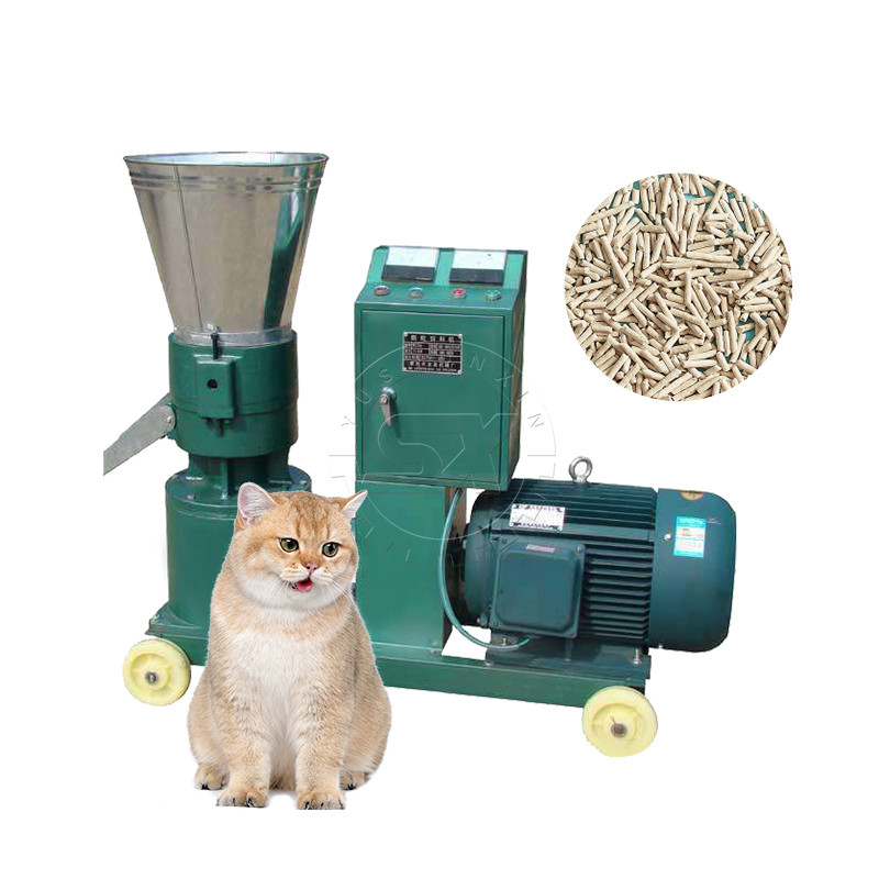 Linea di produzione di lettiera per gatti con granulatore a stampo piatto e diverse scelte di materie prime