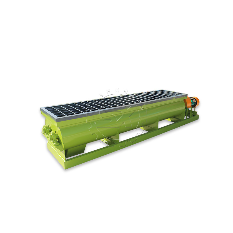 18000L miscelatore a doppio albero continuo ad alta velocità Paddle fertilizzante organico Miscelatore orizzontale