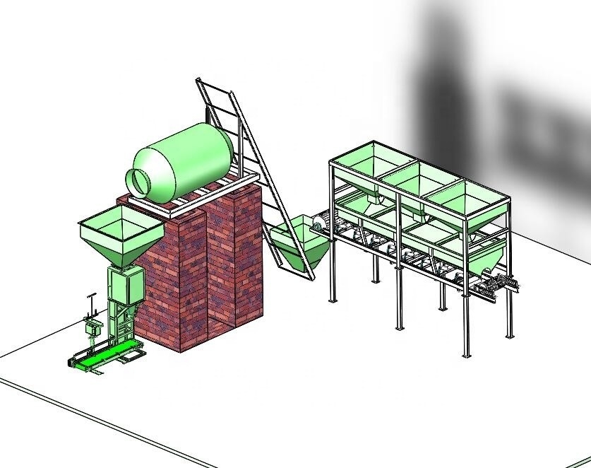 Equipaggiamento di miscelazione di fertilizzanti BB di capacità di 1500 kg per la linea di produzione di miscelazione a granel