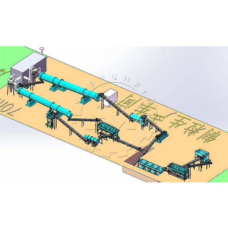Attrezzature di produzione di concimi organici per letame di pollame di alta capacità da 1 a 8 t/h